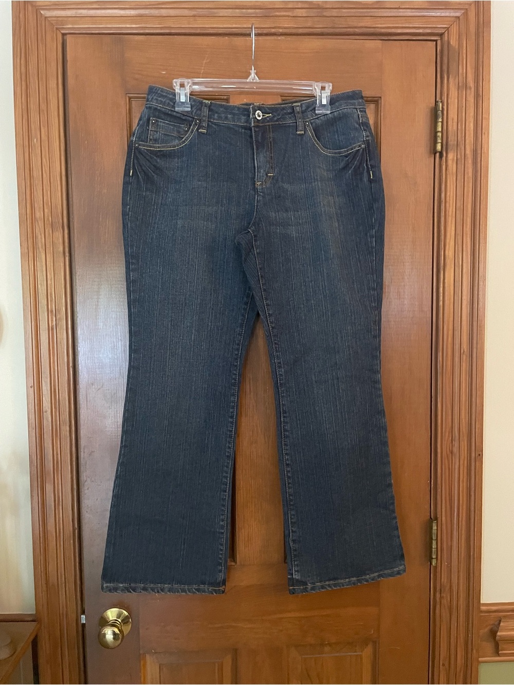 A.N.A. Women’s Darker Blue Jeans, Cotton/Spandex, Back Pocket Details, Size 12P